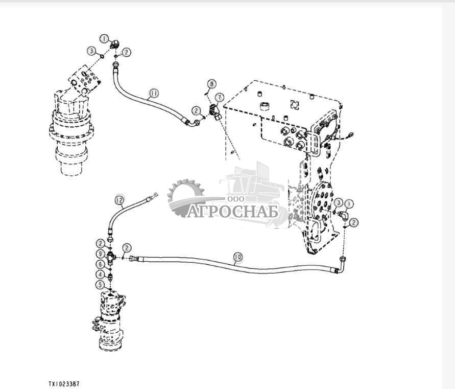 Swing Drive  Rotary Manifold Drain Lines (Feller Buncher) 